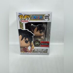 Funko Pop Red Hawk Luffy No. 1273 Glow Chase W/ Protector New Sealed